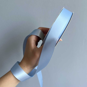 Лента атлас Ding Xin 2.5 см * 90 м - #0333 Голубой Небесный. Photo 3